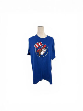 BUC-EES Blue T-Shirt Uncle Sam Beaver JULY 4th Size XLarge